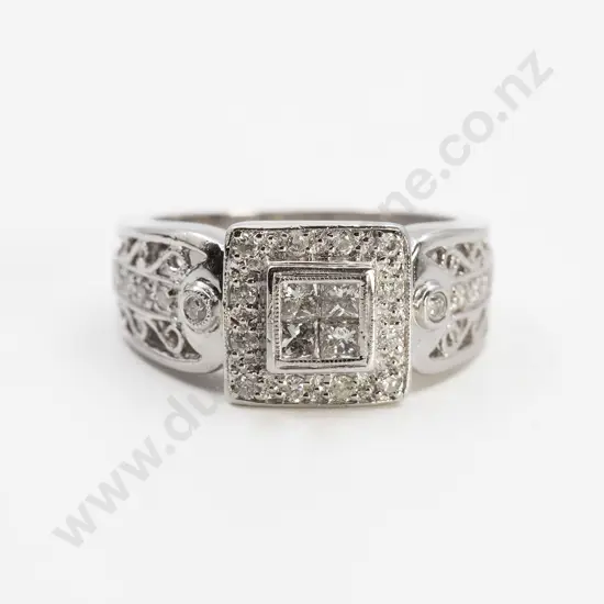 18ct 26stone White Gold Diamond Cluster Ring
