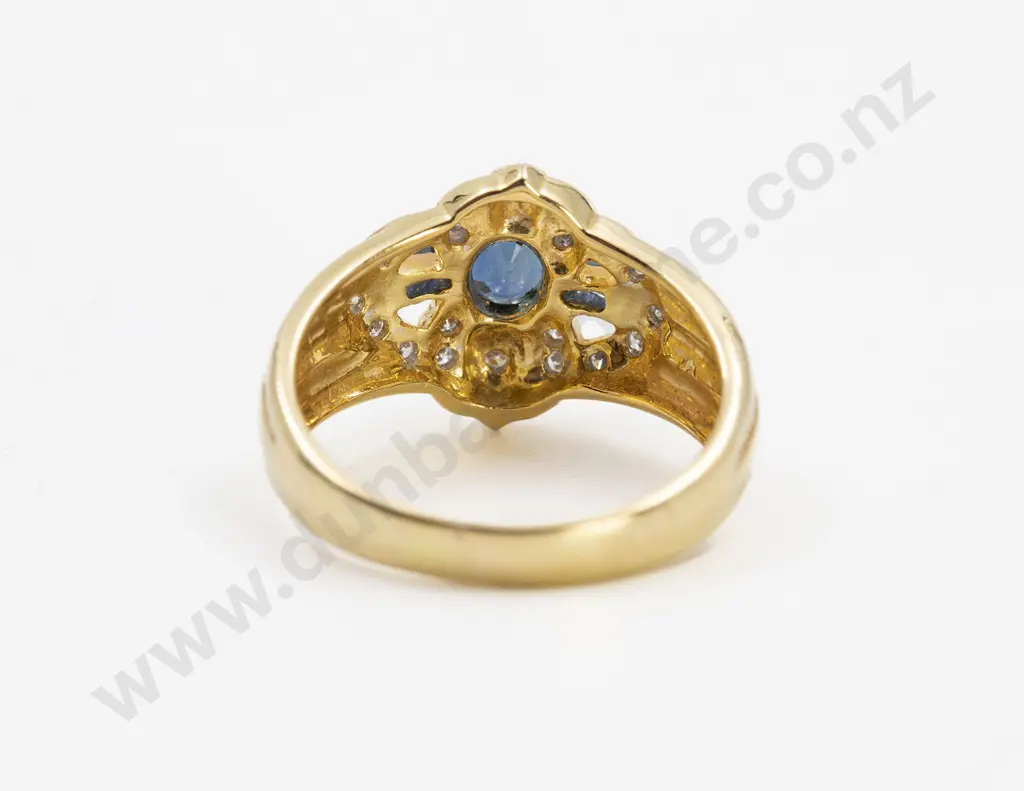 18ct 23stone Sapphire and Diamond Dress Ring Image 1++