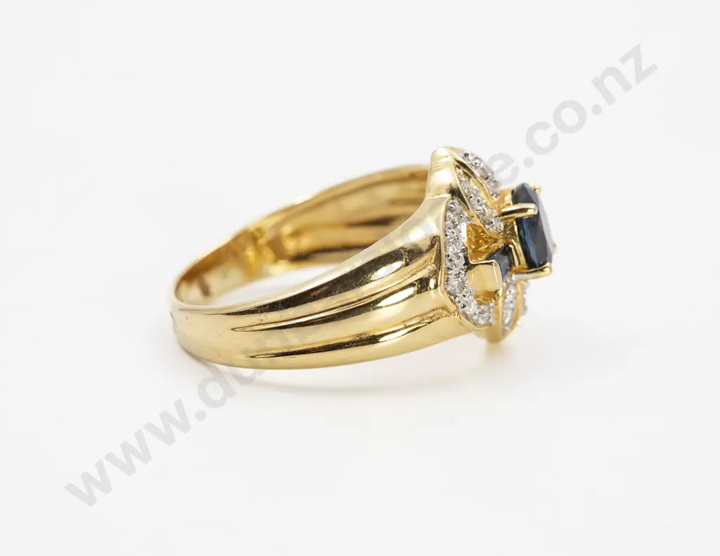18ct 23stone Sapphire and Diamond Dress Ring Image 1++