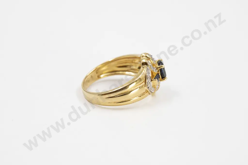 18ct 23stone Sapphire and Diamond Dress Ring Image 1++