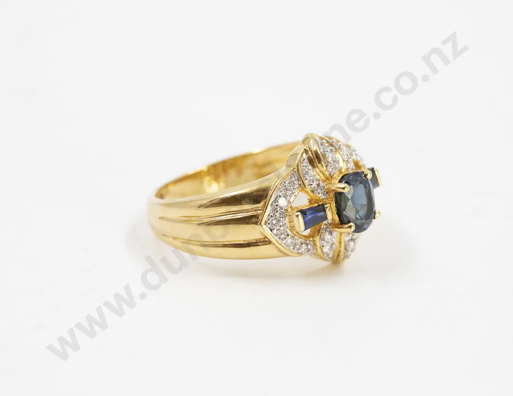 18ct 23stone Sapphire and Diamond Dress Ring Image 1++