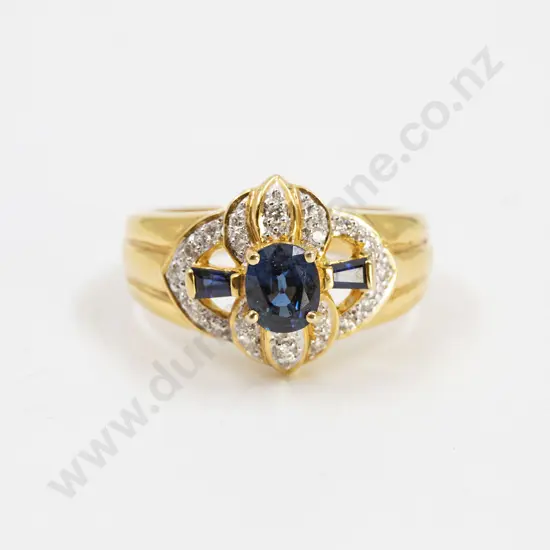 18ct 23stone Sapphire and Diamond Dress Ring