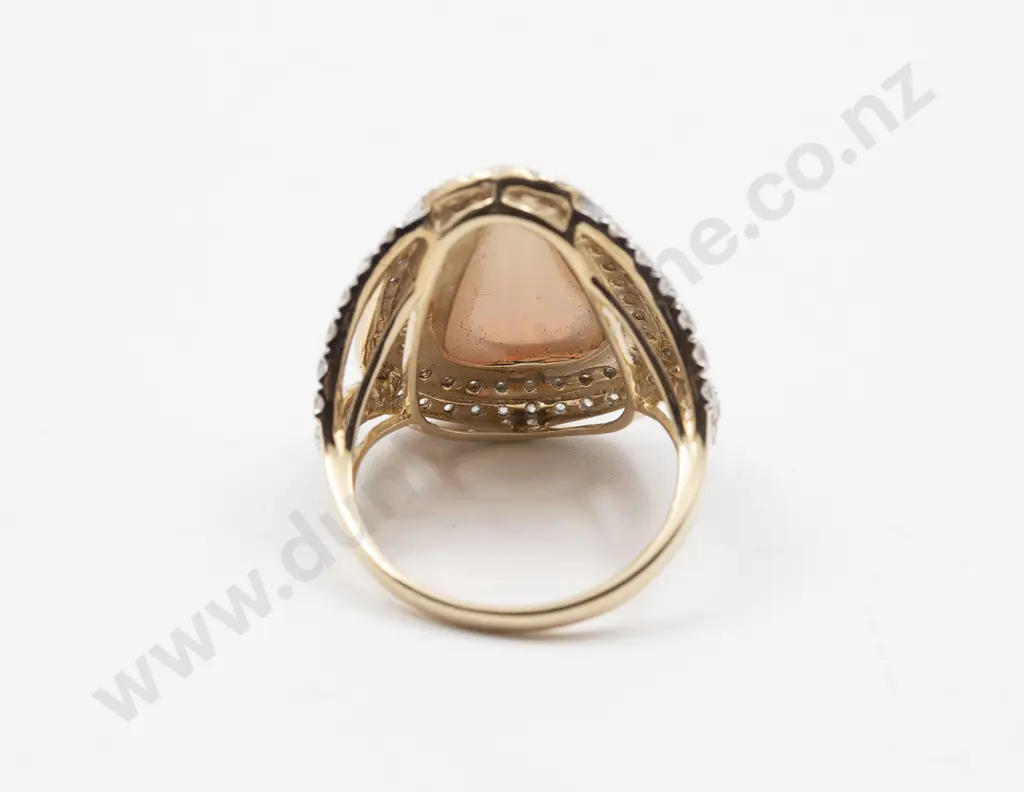 14ct Opal and Diamond Cluster Ring Image 1++