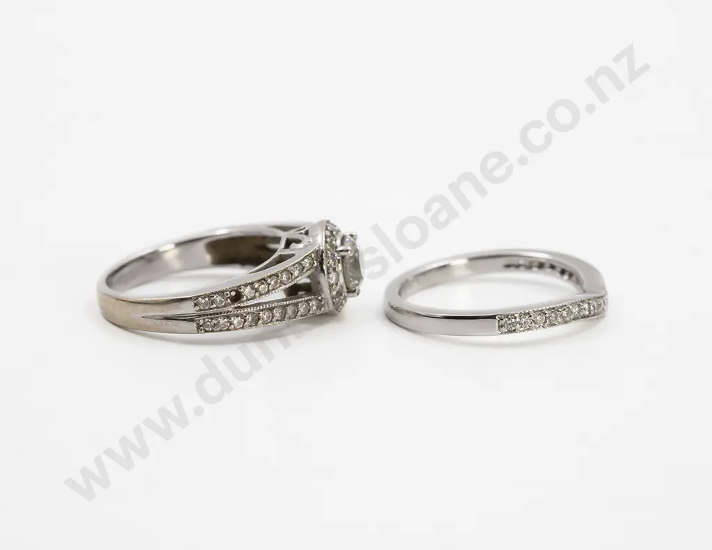 18ct White Gold Solitaire Diamond Ring Image 1++