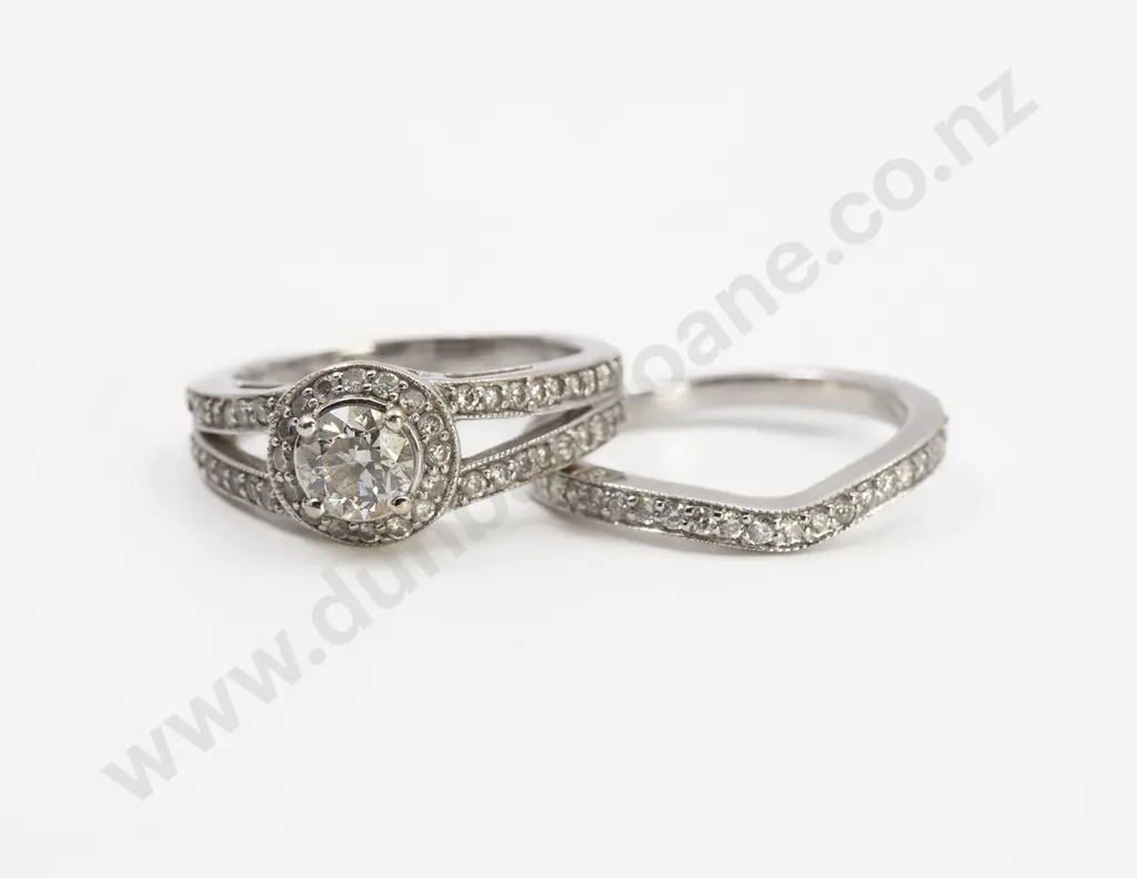 18ct White Gold Solitaire Diamond Ring Image 1++