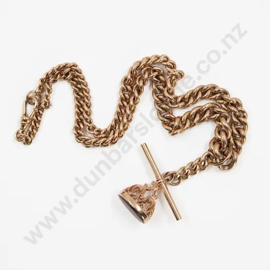 9ct Graduated Curb Link Albert Chain
