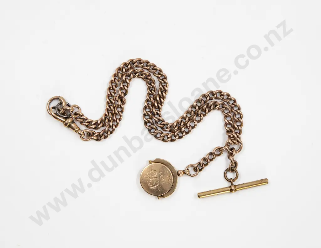 Edwardian 9ct Heavy Curb Link Albert Chain Image 1++