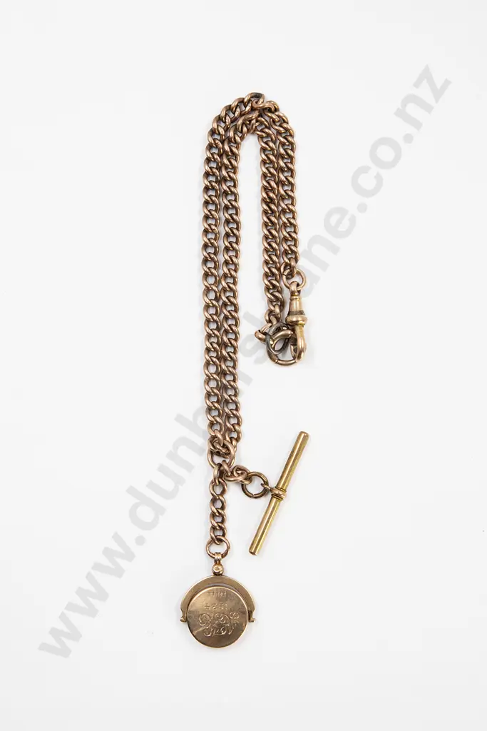 Edwardian 9ct Heavy Curb Link Albert Chain Image 1++