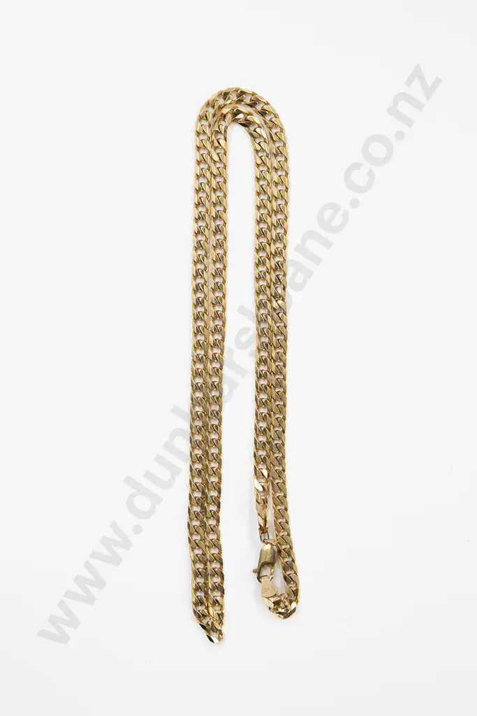 9ct Modern Faceted Flat Curb Link Neck Chain Image 1++