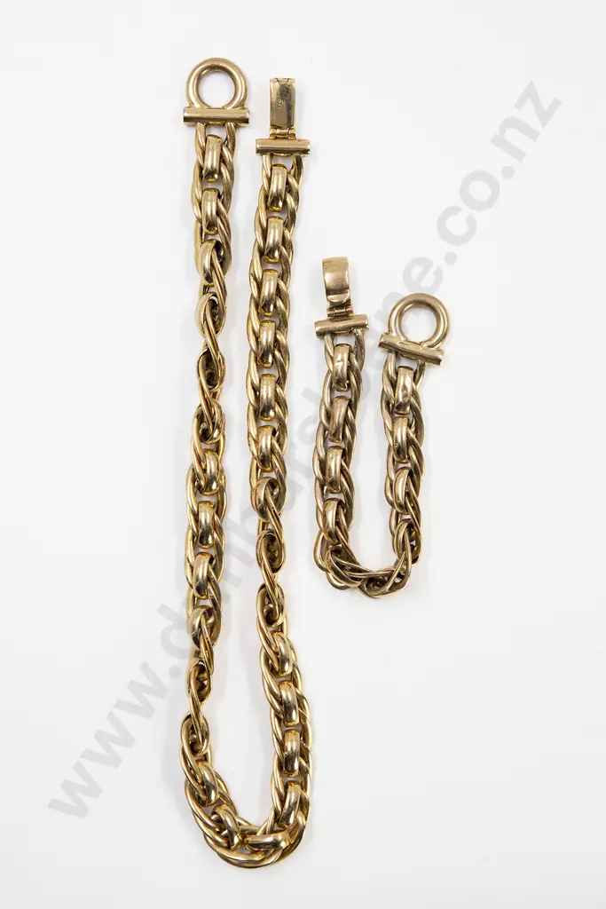 9ct Fancy Mixed Curb and Trace Link Neck Chain Image 1++
