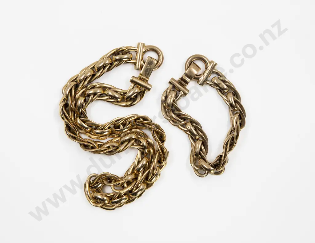 9ct Fancy Mixed Curb and Trace Link Neck Chain Image 1++