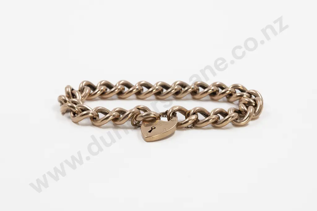 Heavy 9ct Rose Gold Curb Link Bracelet Image 1++