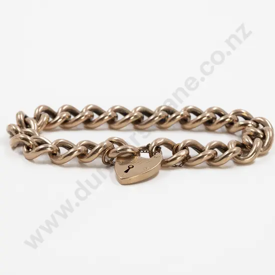 Heavy 9ct Rose Gold Curb Link Bracelet