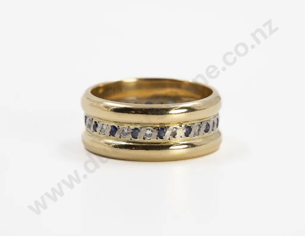 18ct 32stone Sapphire and Diamond Band Ring Image 1++