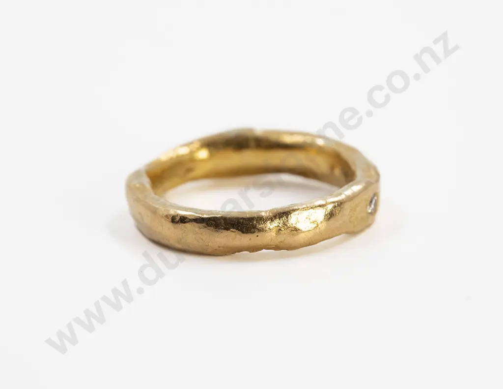 Hand Made Cast 22ct Five Stone Diamond Band Ring Image 1++