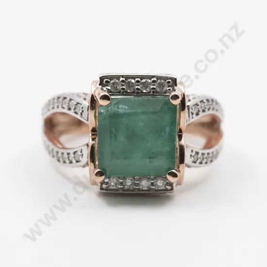 14ct 101stone Emerald and Diamond Cluster Ring