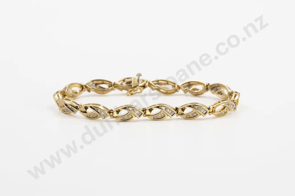 14ct 98stone Diamond Bracelet Image 1++