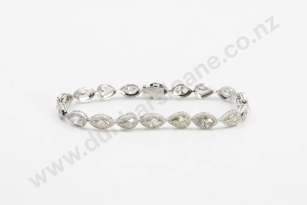 14ct White Gold Diamond Tennis Style Bracelet Image 1++