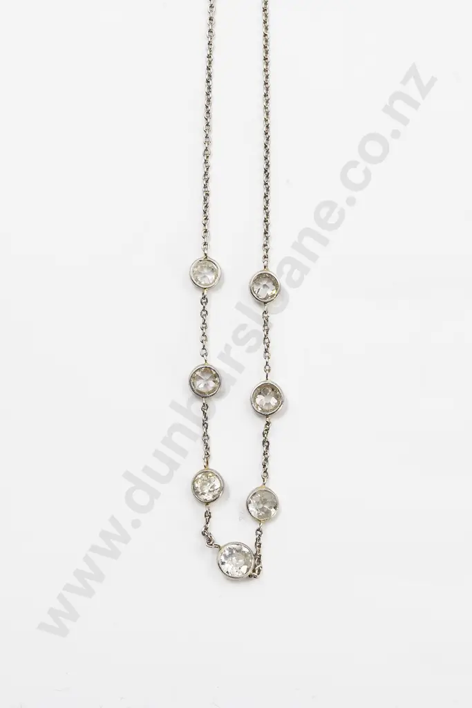 14ct White Gold Seven Stone Diamond Necklet Image 1++