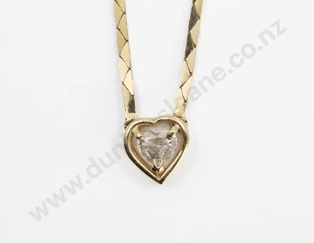 14ct Diamond Solitaire Necklace Image 1++
