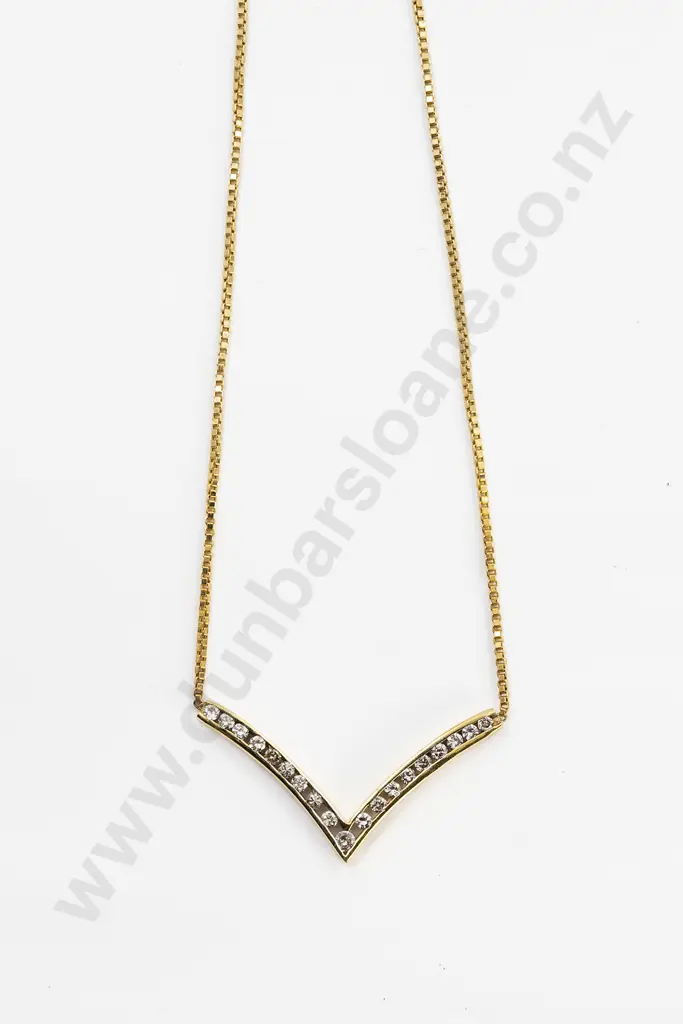 14ct 19stone Diamond Necklace Image 1++