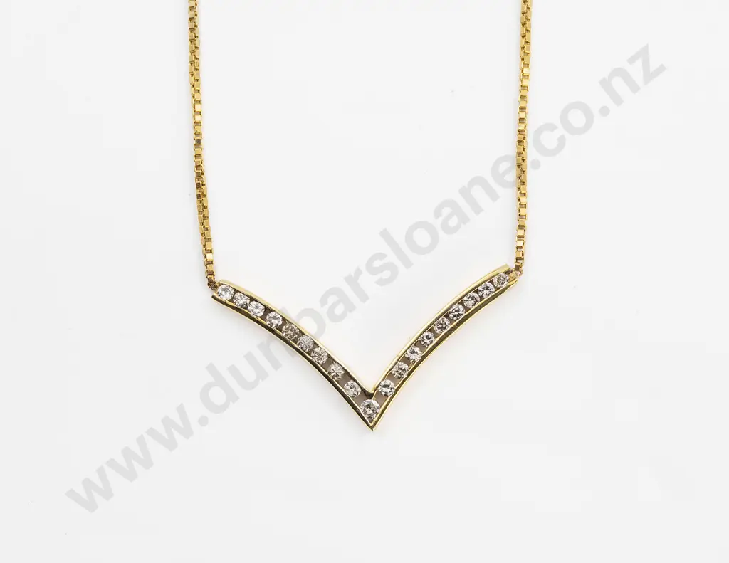 14ct 19stone Diamond Necklace Image 1++