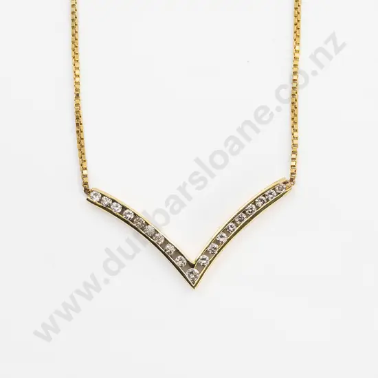14ct 19stone Diamond Necklace