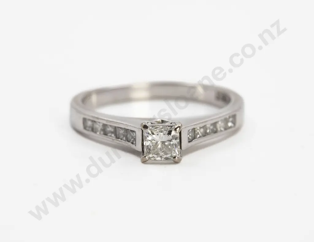 18ct White Gold Solitaire Diamond Ring Image 1++