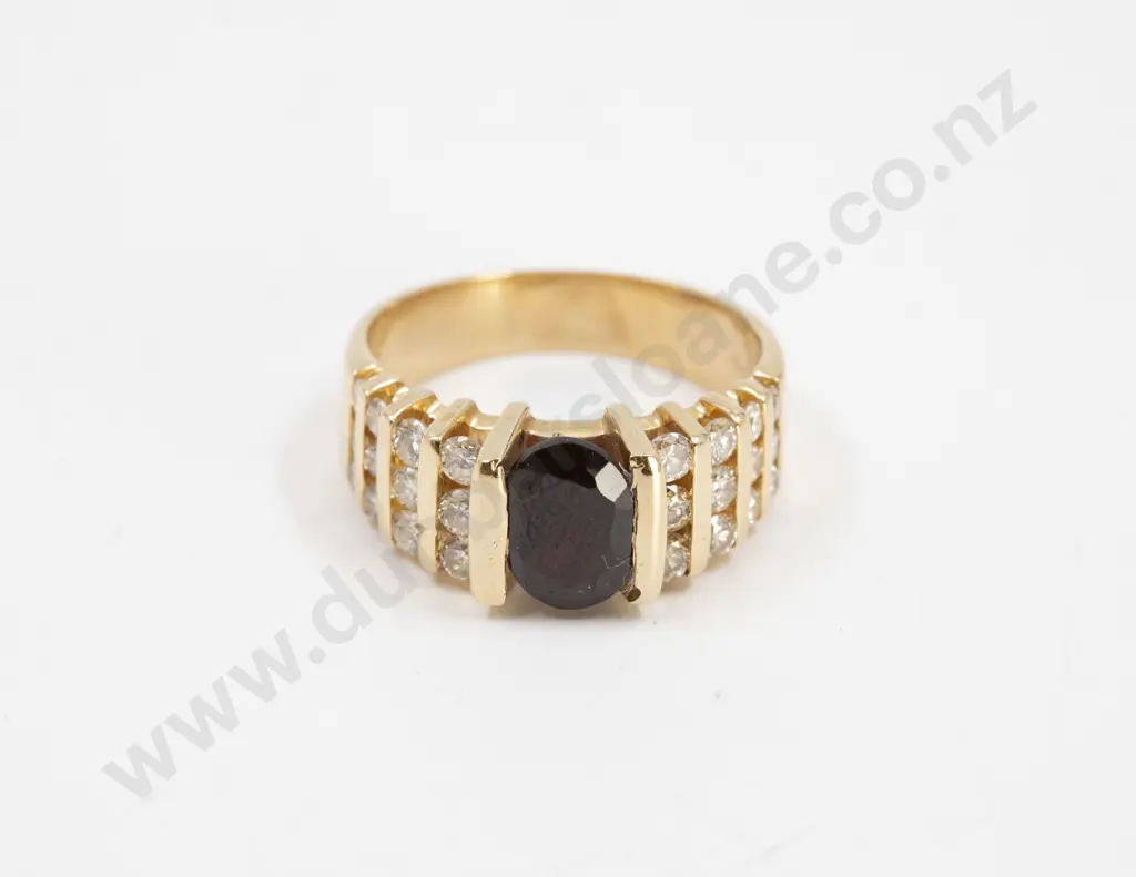 14ct Garnet and Diamond Dress Ring Image 1++