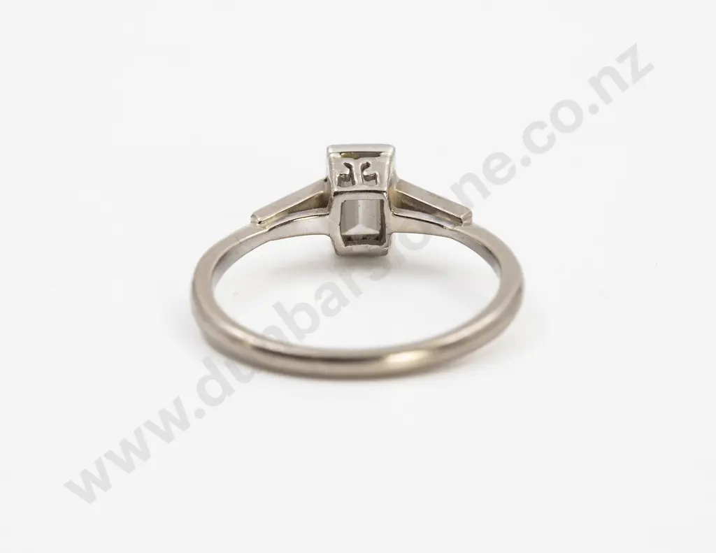 18ct White and Platinum Solitaire Diamond Ring Image 1++