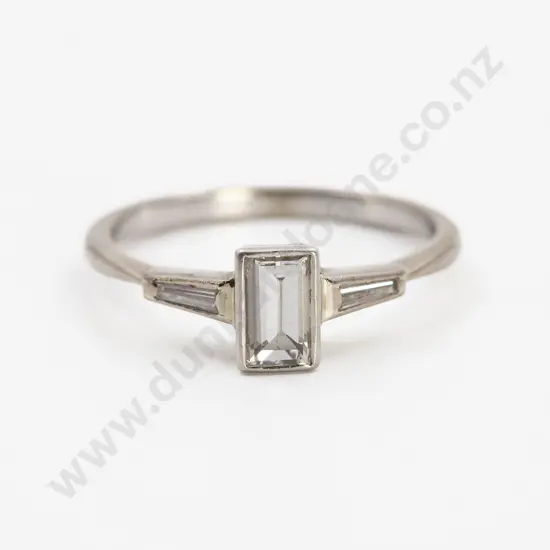 18ct White and Platinum Solitaire Diamond Ring
