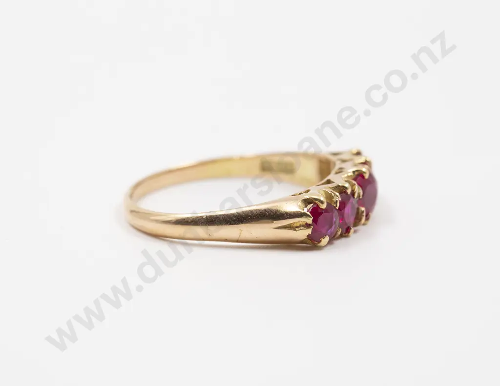 Victorian 15ct Five Stone Ruby Bridge Ring Image 1++
