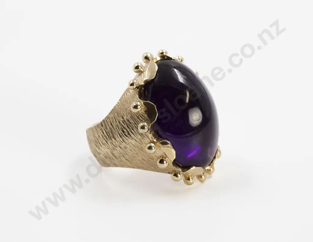 9ct Single Amethyst Gents Dress Ring Image 1++