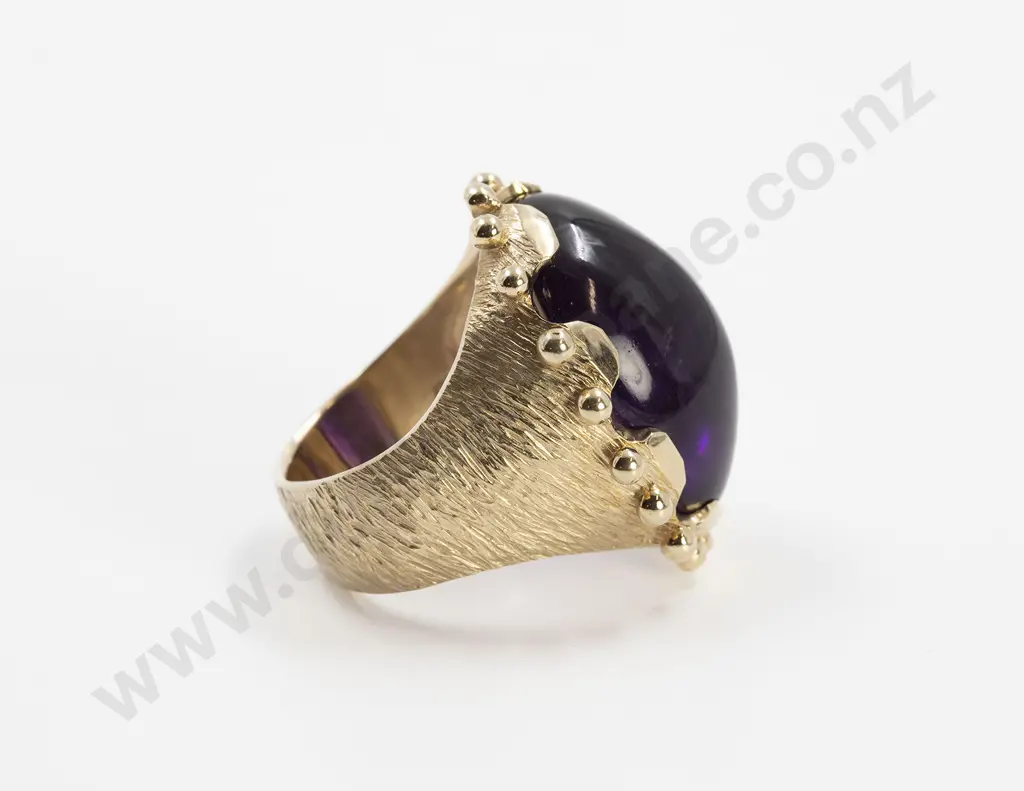 9ct Single Amethyst Gents Dress Ring Image 1++