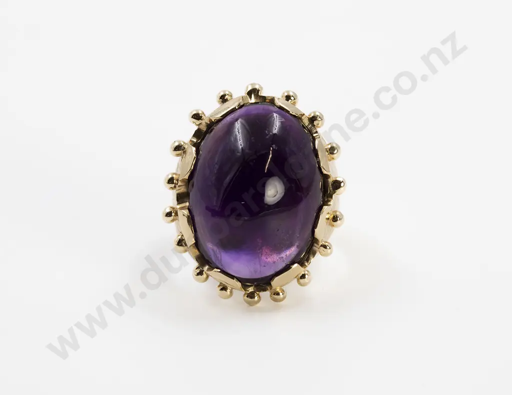 9ct Single Amethyst Gents Dress Ring Image 1++