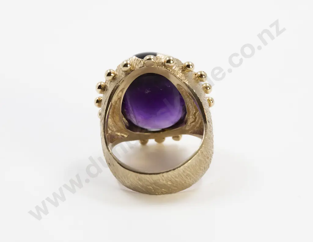 9ct Single Amethyst Gents Dress Ring Image 1++
