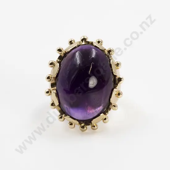 9ct Single Amethyst Gents Dress Ring