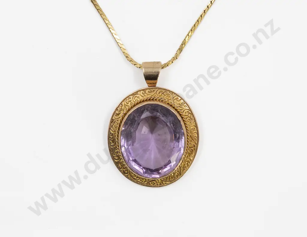9ct Single Amethyst Pendant Image 1++