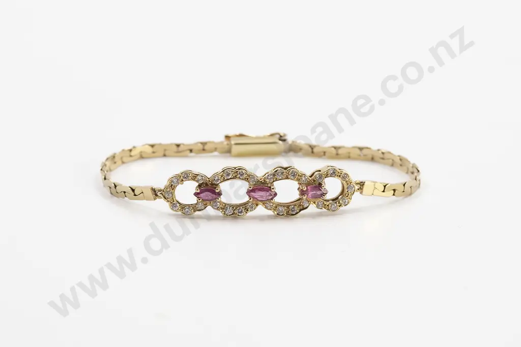 14ct Ruby and Diamond Bracelet Image 1++
