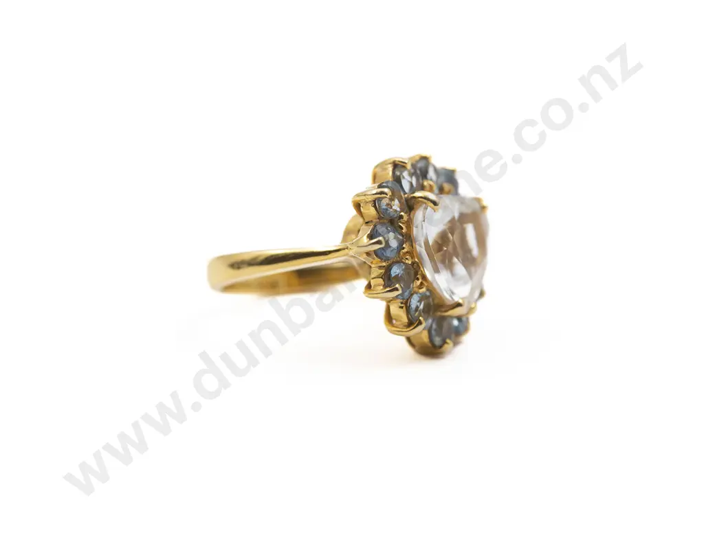 18ct 13stone Aquamarine Cluster Ring Image 1++
