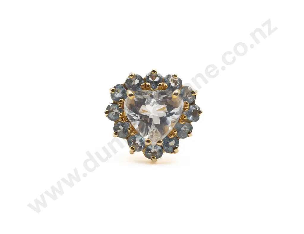 18ct 13stone Aquamarine Cluster Ring Image 1++