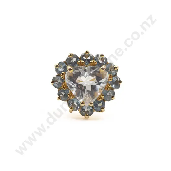 18ct 13stone Aquamarine Cluster Ring