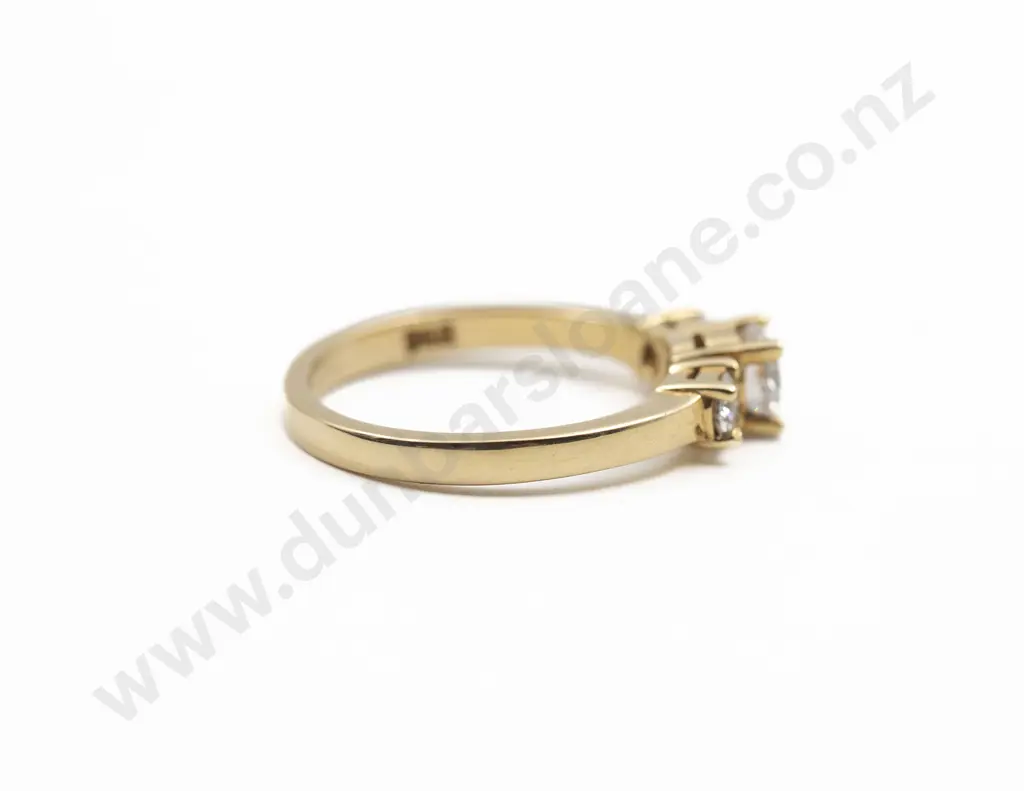As New 18ct Three Stone Diamond Bridge Ring Image 1++