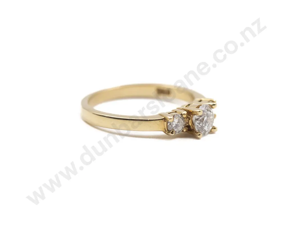 As New 18ct Three Stone Diamond Bridge Ring Image 1++