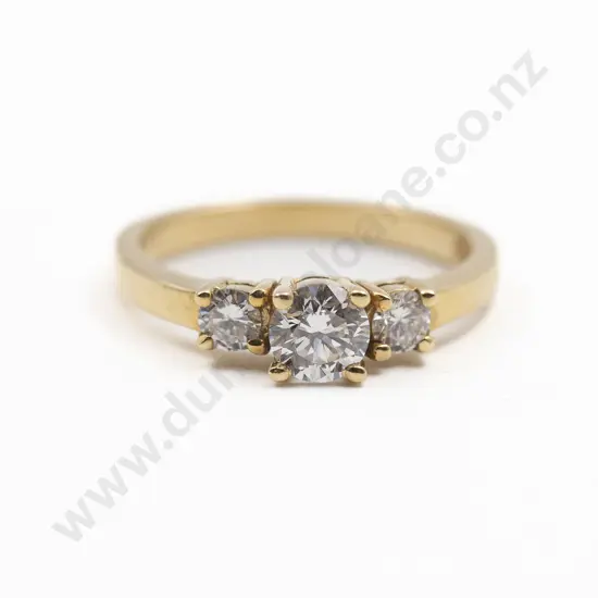 As New 18ct Three Stone Diamond Bridge Ring