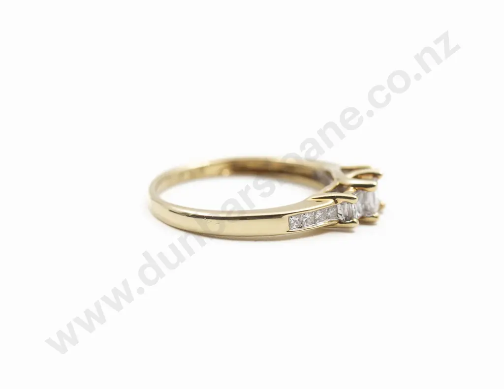 As New 18ct Three Stone Diamond Bridge Ring Image 1++