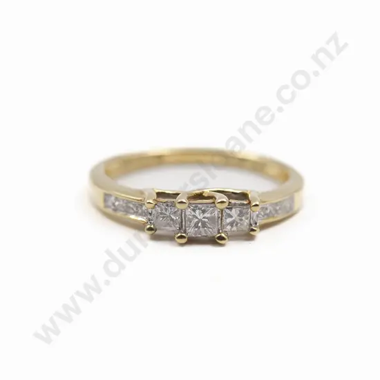 As New 18ct Three Stone Diamond Bridge Ring