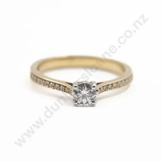 As New 18ct White & Yellow Gold Solitaire Diamond Ring