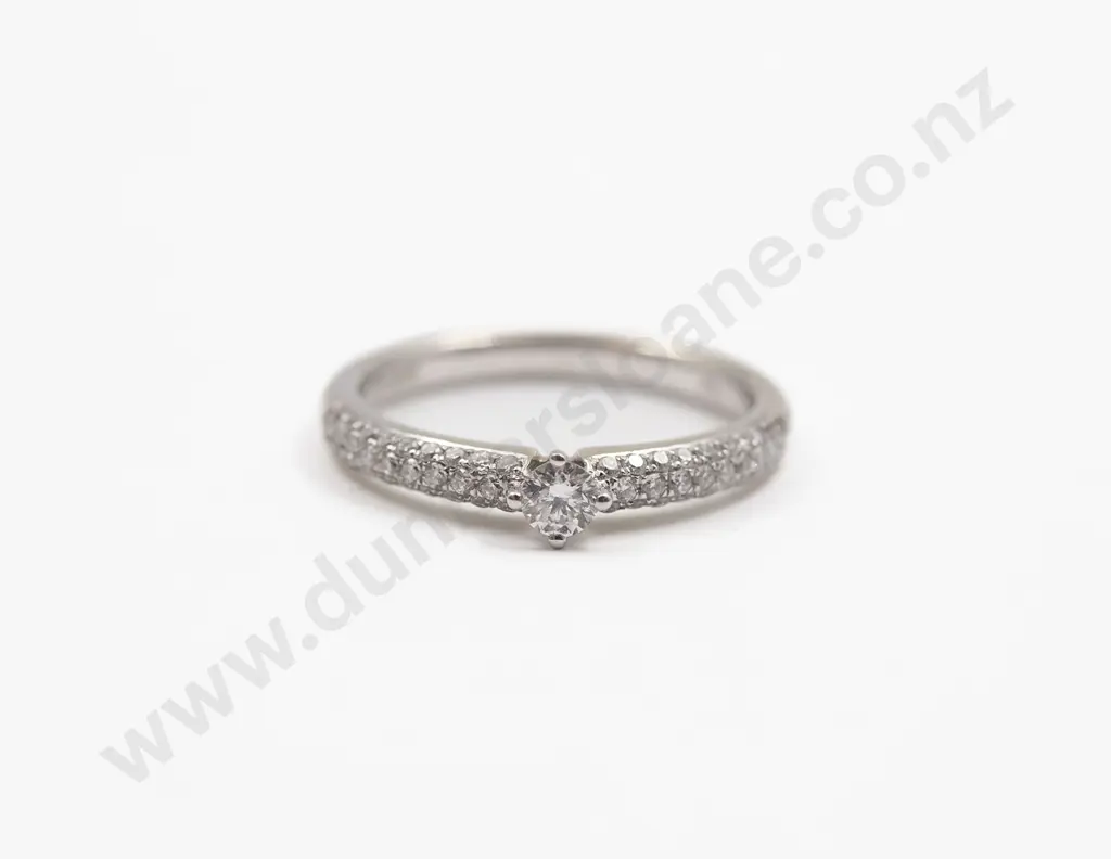 As New 18ct White Gold Solitaire Diamond Ring Image 1++