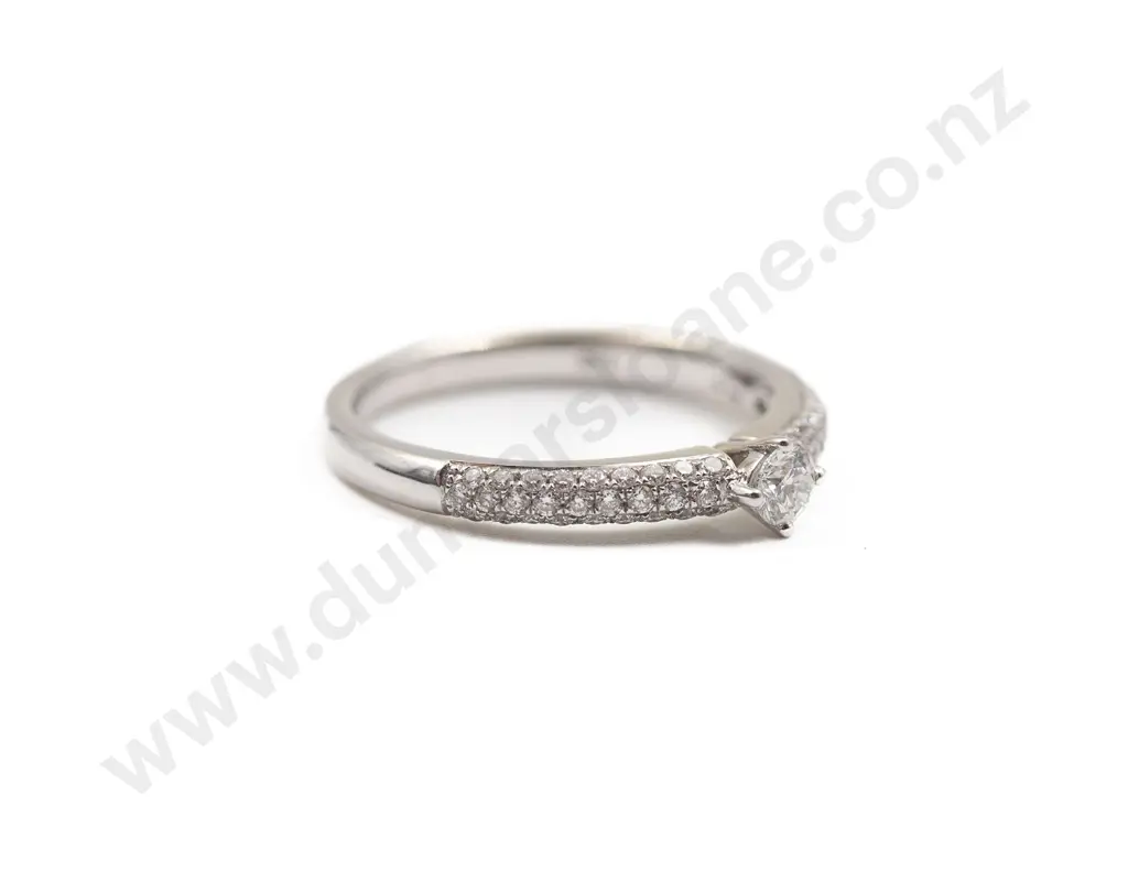 As New 18ct White Gold Solitaire Diamond Ring Image 1++